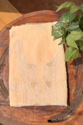 Arsh Handcrafted Pastel Mango Pure Organza Kurta and Dupatta set - arshchikan