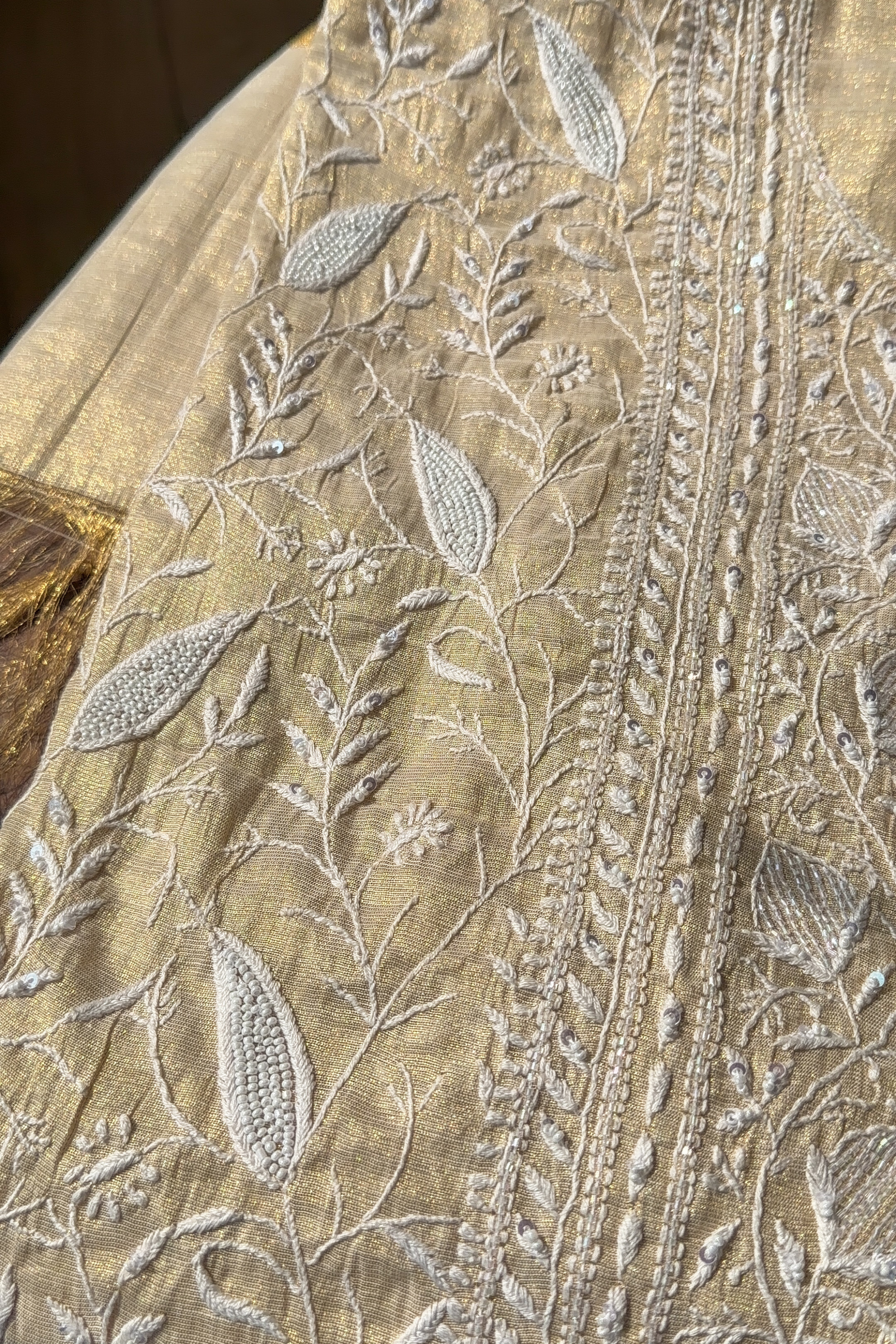 Arsh Handcrafted Pure Tissue Kurti and Dupatta set. - arshchikan