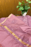 Arsh Hand Embroidered Mul Chanderi Unstitched Chikankari 3pc Suit Set - arshchikan