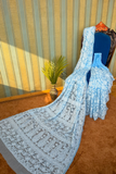 Arsh Handcrafted Georgette All Over Chikan Powder Blue Embroidered Saree - arshchikan