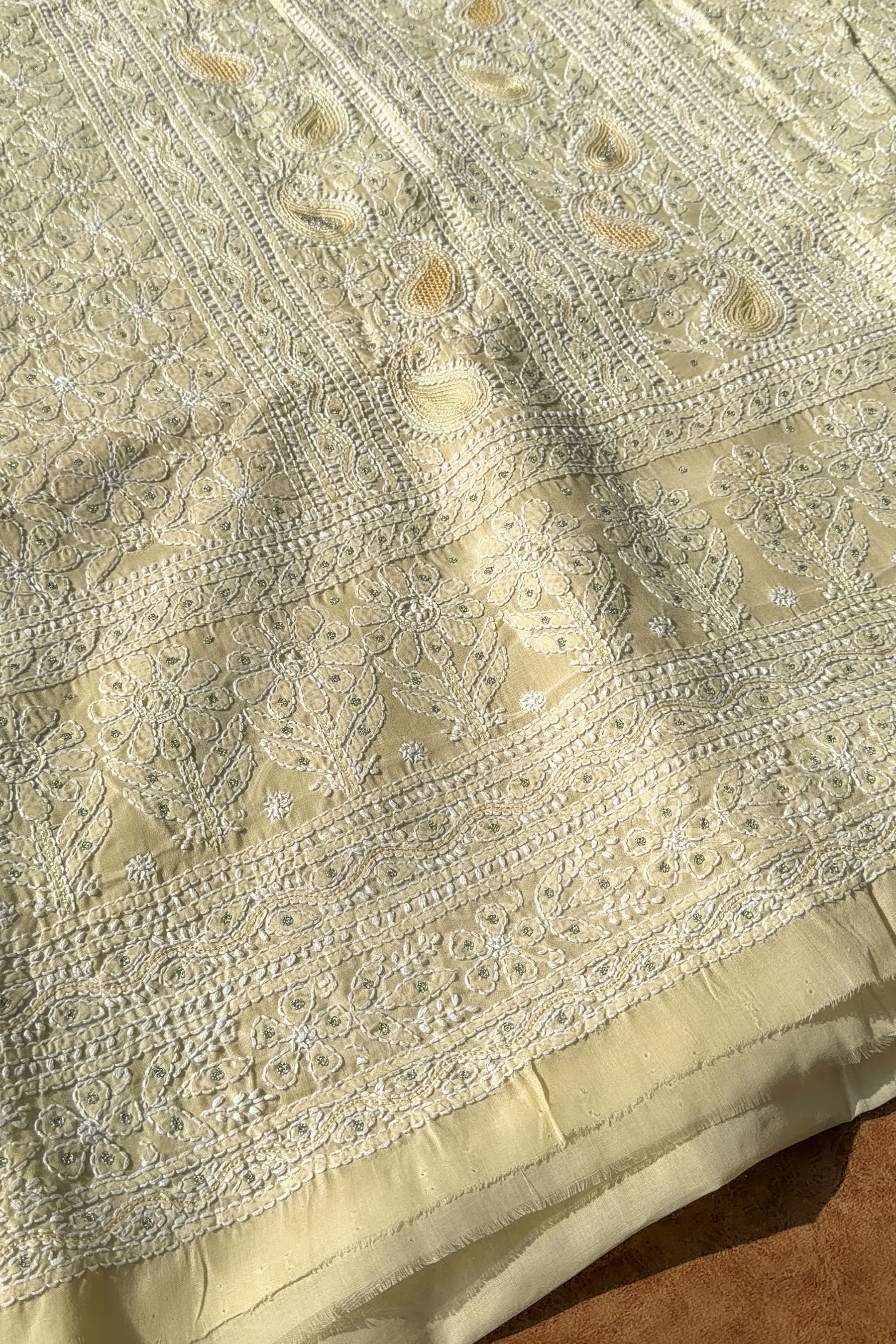 Arsh Handcrafted Cotton All Over, Front Back Chikankari 3pc Suit Set - arshchikan