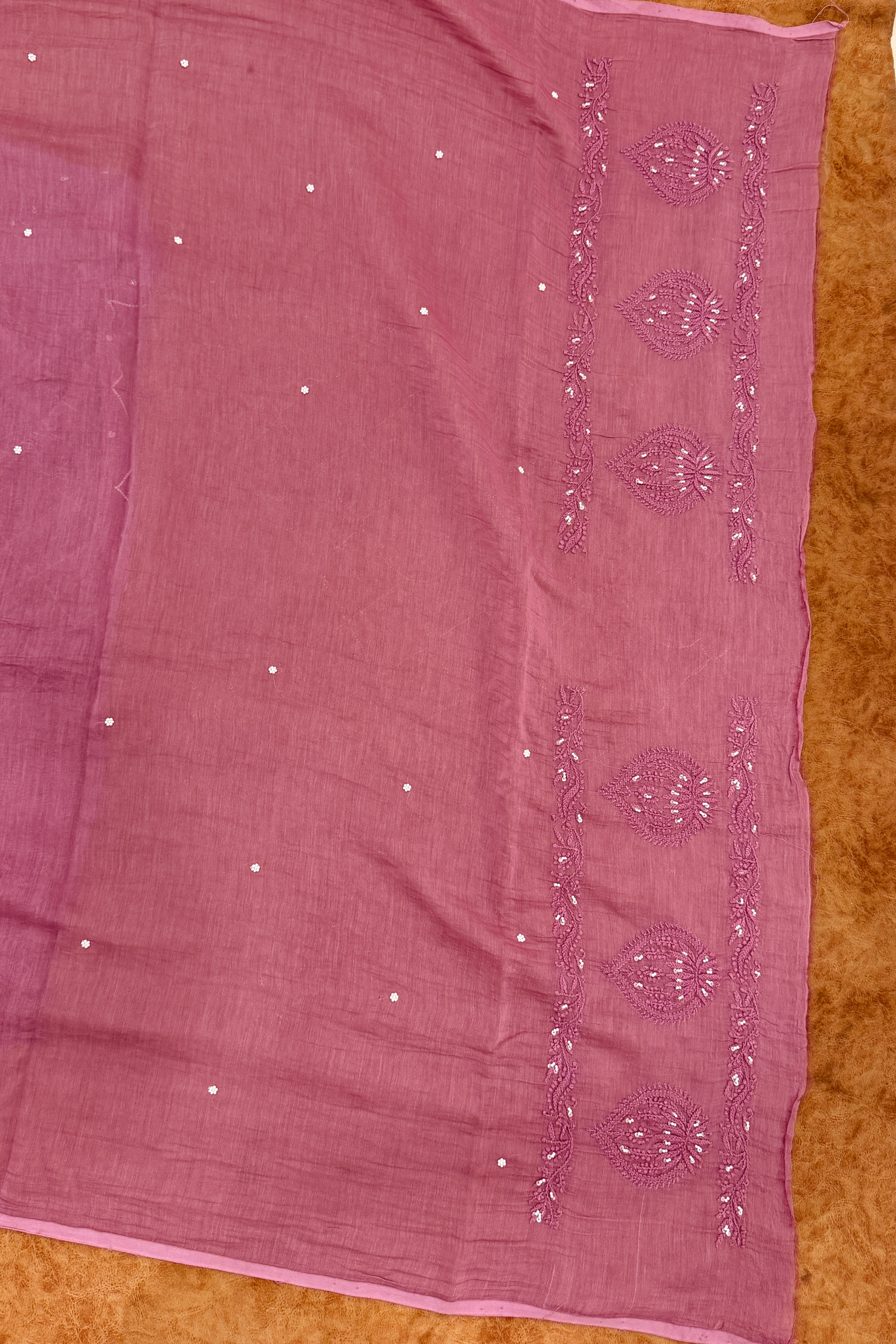 Arsh Hand Embroidered Mul Chanderi Unstitched Chikankari 3pc Suit Set - arshchikan