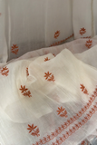 Arsh Handcrafted Mul Chanderi Unstitched Chikankari Kurti and Dupatta set