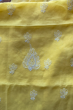 Arsh Handcrafted Yellow Cotton Unstitched Chikankari 3pc Suit - arshchikan