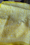 Arsh Handcrafted Yellow Cotton Unstitched Chikankari 3pc Suit - arshchikan