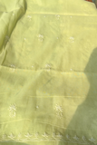 Arsh Handmade Mul Chanderi Unstitched Chikankari Kurti and Dupatta set
