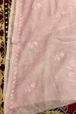 Arsh HandCrafted Mul Chanderi Unstitched Chikankari Kurti and Dupatta set