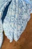 Arsh Handcrafted Georgette All Over Chikan Powder Blue Embroidered Saree - arshchikan