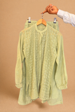Arsh Handcrafted Pure Mul Chanderi Chikankari Semi Stiched Coord Set