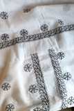 Arsh Handcrafted White Cotton Unstitched Chikankari 3pc Suit Set