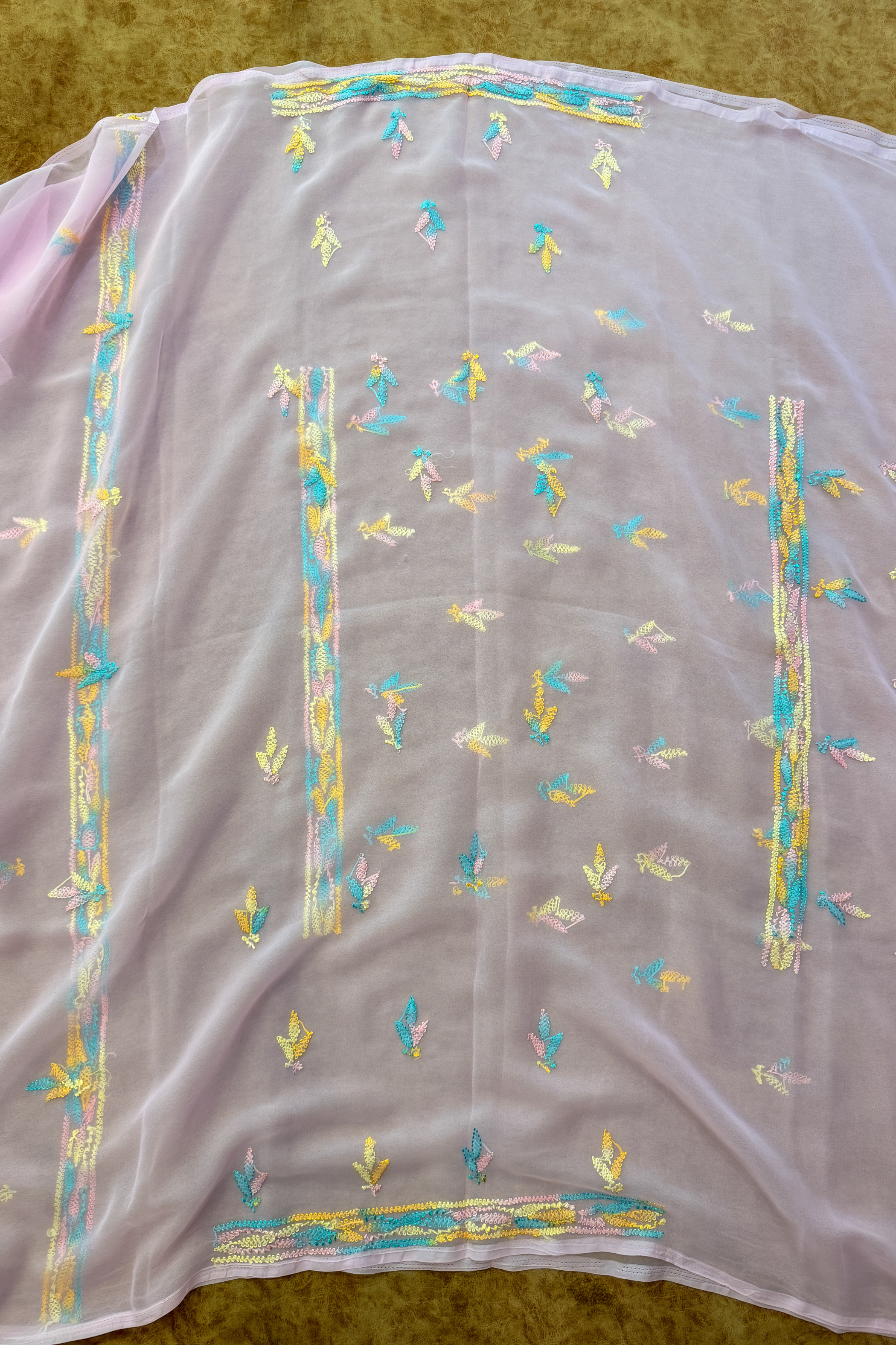 Arsh Handcrafted Front Jaal Georgette Unstitched Chikankari 3pc Suit - arshchikan