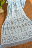 Arsh Handcrafted Georgette All Over Chikan Powder Blue Embroidered Saree - arshchikan