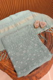 Arsh Hand Embroidered Mul Chanderi Chikankari 3pc Suit Set