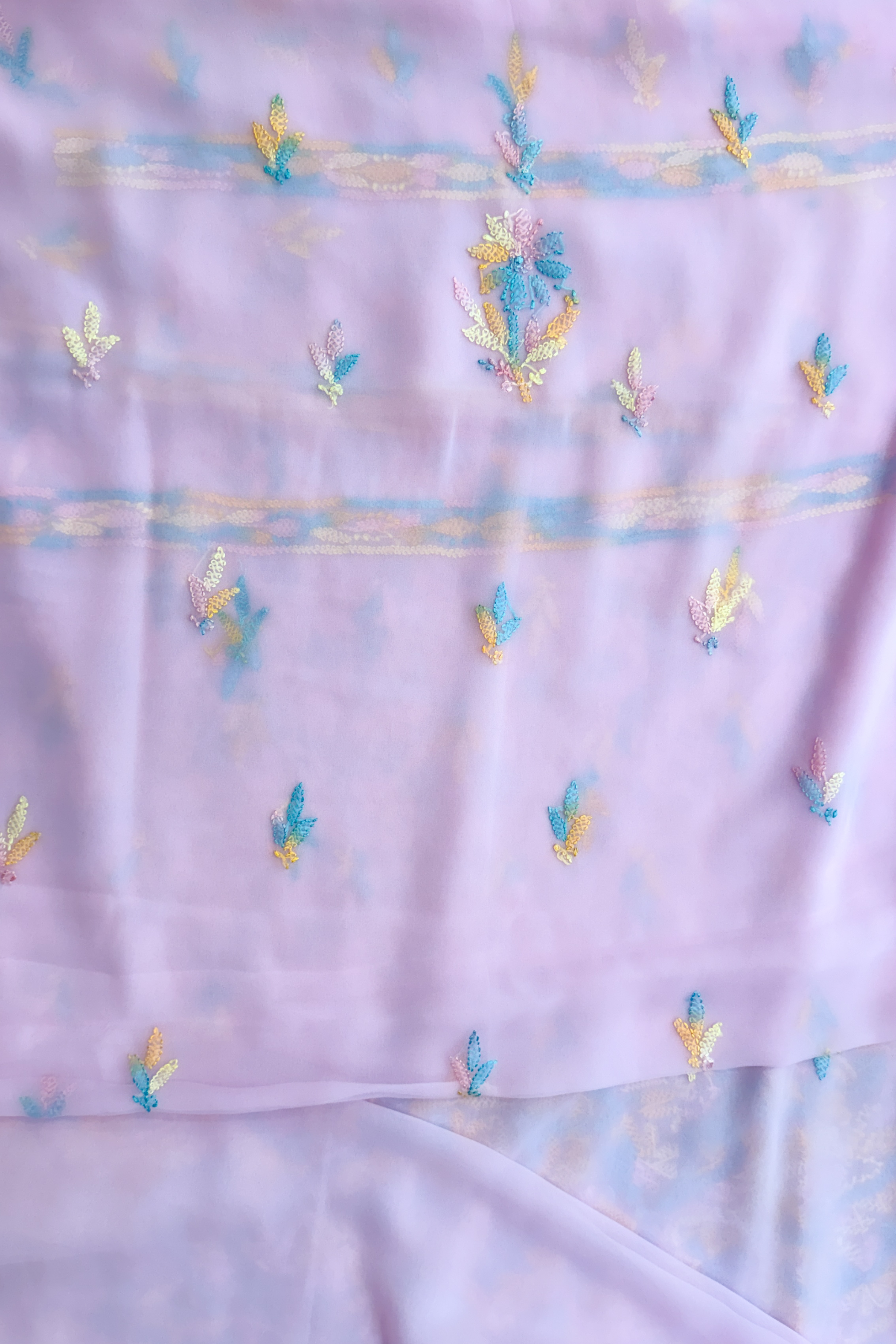 Arsh Handcrafted Front Jaal Georgette Unstitched Chikankari 3pc Suit - arshchikan