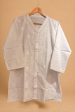 Arsh Handcrafted Pure Cotton Yog Neck Kairi Chikan Shirt