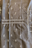 Arsh Handcrafted Black Cotton Unstitched Chikankari 3pc Suit