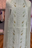 Arsh Handcrafted Pista Green Cotton Unstitched Chikankari 3pc Suit Set
