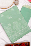 Arsh Handcrafted Forest Green Cotton Unstitched Chikankari 3pc Suit - arshchikan