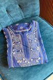 Arsh Handcrafted Mul Chanderi chikankari Kurti