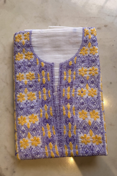 Arsh Hand Embroidered Pure Kota Doria Chikan Suit Piece