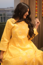 Arsh Handcrafted Pure Chanderi A Line Gown - arshchikan