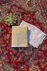 Arsh HandCrafted Pure Cotton Unstitched Chikan Suit Set