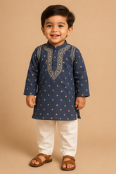 Arsh Handcrafted Boys Kurta Pajama Chikankari Set