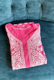 Arsh Handcrafted Hot Pink Chikankari Modal Kurti