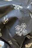 Arsh Handcrafted Black Cotton Unstitched Chikankari 3pc Suit
