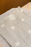 Arsh Handcrafted Grey Cotton Unstitched Chikankari Front Jaal 3pc Suit