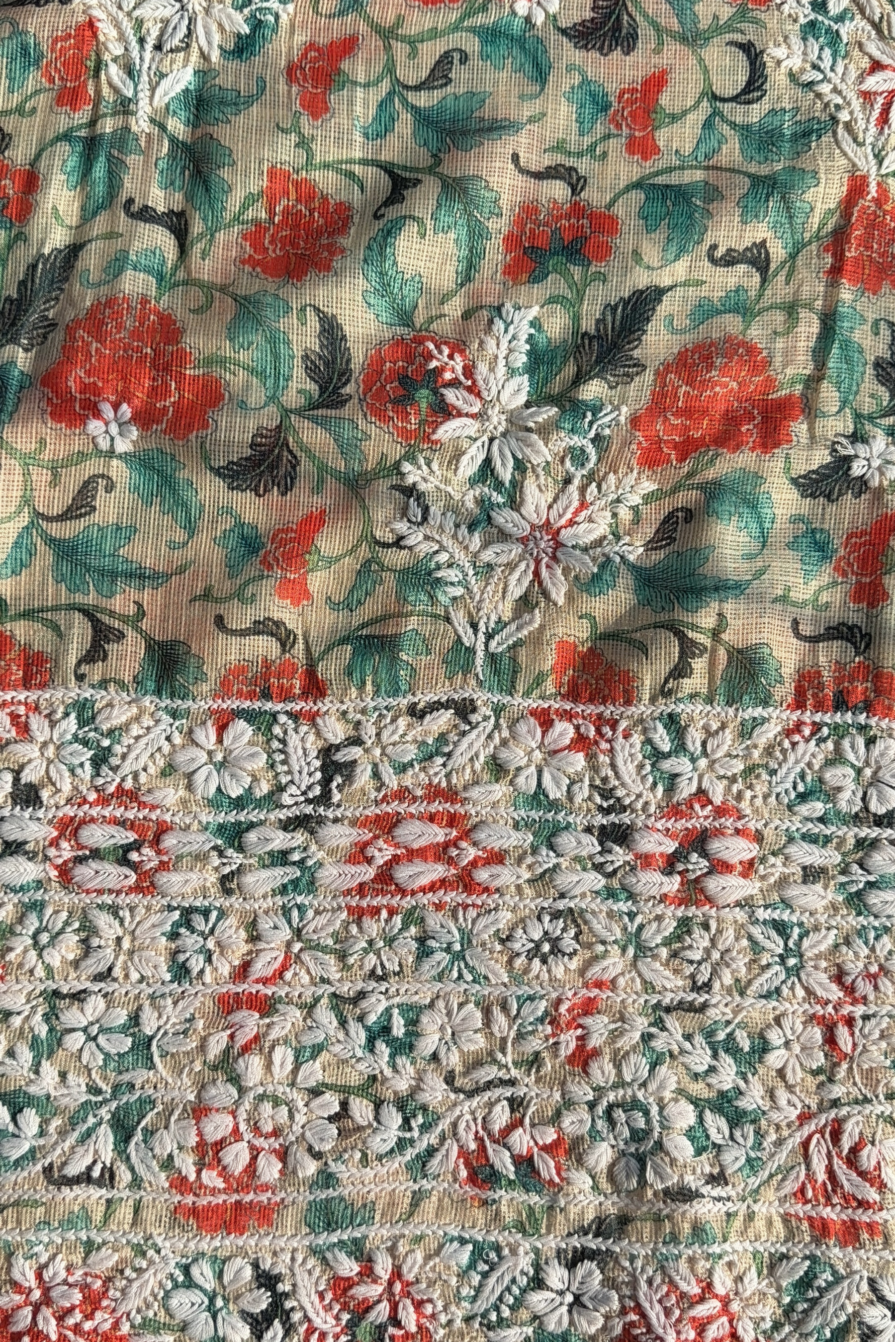 Arsh Handmade Printed Kota Doria Kurti and Dupatta Set - arshchikan