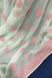 Arsh Handcrafted Green Georgette Unstitched Chikankari Suit Set