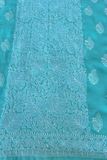 Arsh Handcrafted Sea Green Georgette Unstitched Chikankari 3pc Suit