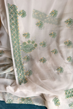 Arsh Handcrafted White Semi Georgette Unstitched Chikankari Suit Set