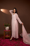 Arsh Handcrafted Mul Chanderi Kurti and Dupatta Semi Stitched Nayra Design Set