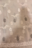 Arsh Handcrafted Grey Cotton Unstitched Daraj Chikankari 3pc Suit Set