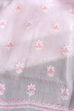 Arsh Handcrafted Baby Pink Cotton Unstitched Chikankari 3pc Suit Set