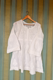 Arsh Handcrafted White Hand Embroidered Chikankari Short Frock