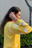 Arsh Handcrafted Yellow Salab Cotton Chikankari Kurti