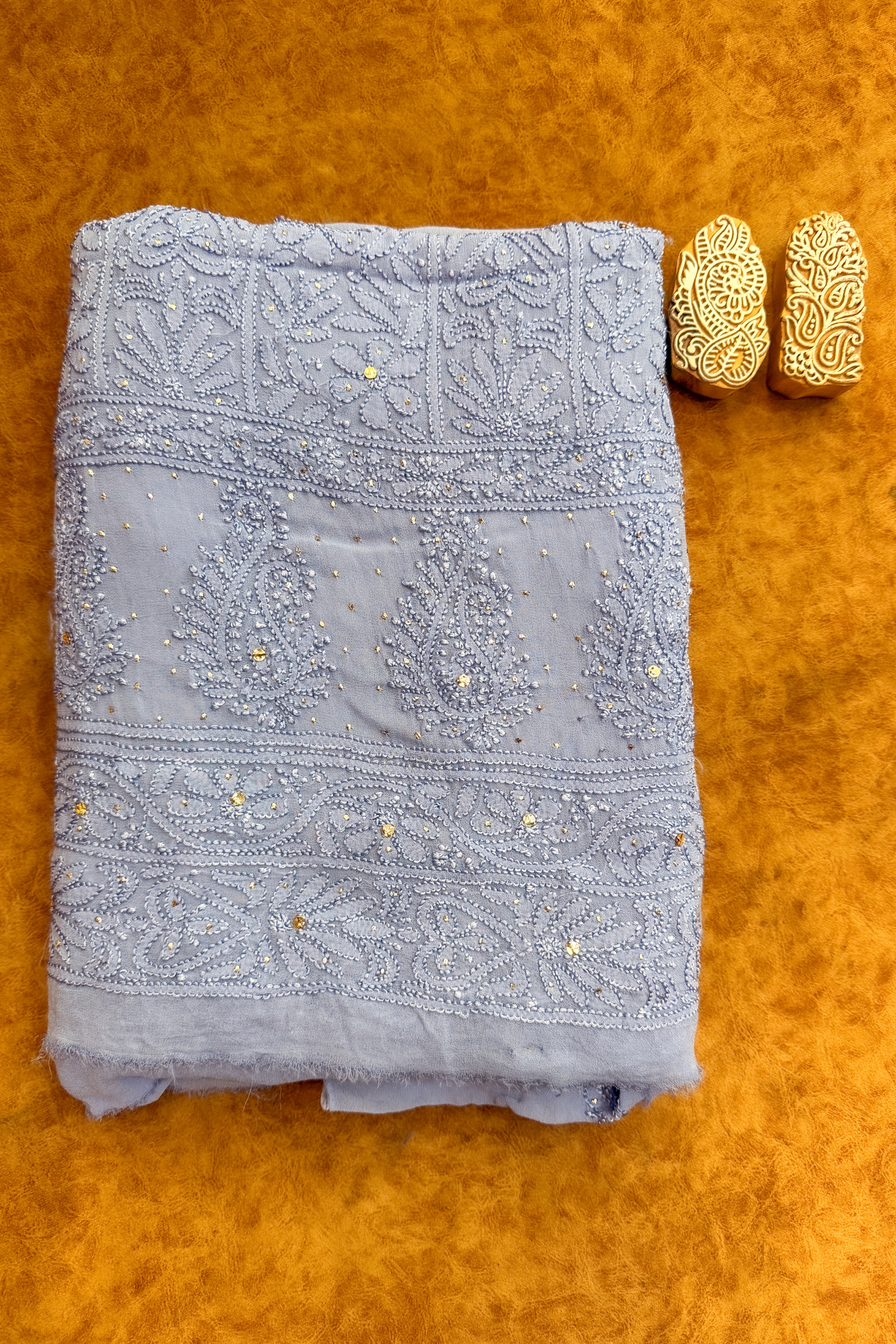 Arsh Handcrafted Pure Viscose Georgette Unstitched Chikankari 2pc Suit Set - arshchikan