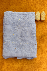 Arsh Handcrafted Pure Viscose Georgette Unstitched Chikankari 2pc Suit Set - arshchikan
