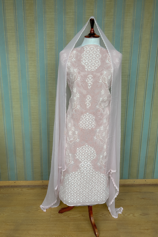 Arsh Handcrafted Cotton Unstitched Chikankari 3pc Suit