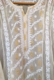 Arsh Handcrafted Pure Mul Chanderi Kurti and Dupatta Semi Stitched Set - arshchikan