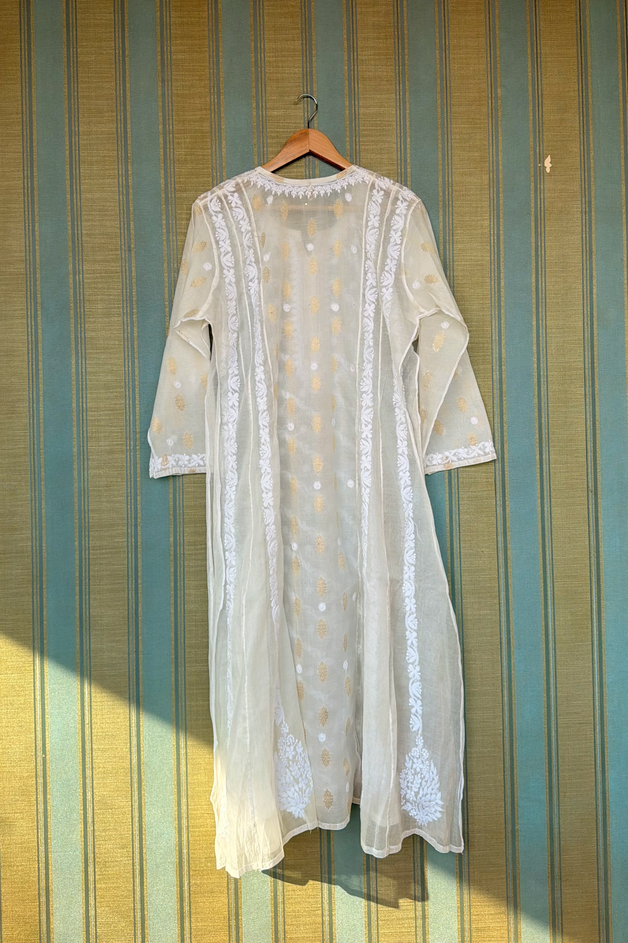 Arsh Handcrafted Pure Mul Chanderi Kurti and Dupatta Semi Stitched Set - arshchikan