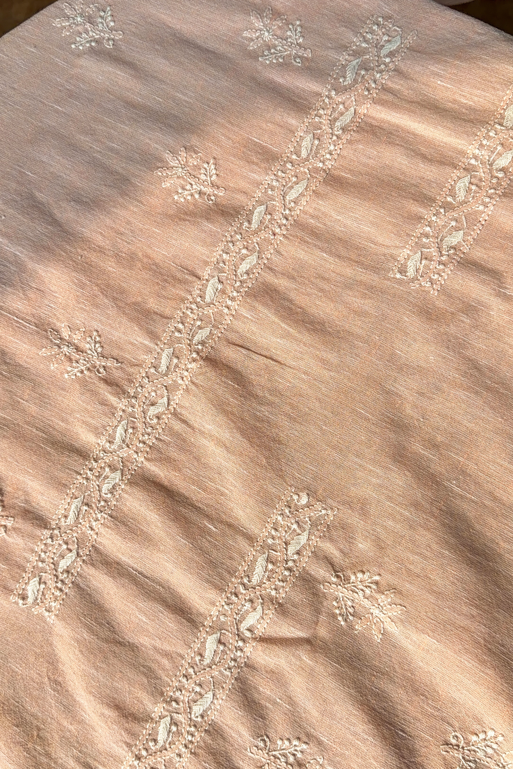 Arsh Handcrafted Cotton Linen Unstitched Chikankari 3pc Suit Set - arshchikan