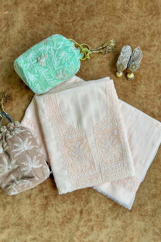 Arsh Handmade Pure Kota Doria Kurti and Dupatta Set