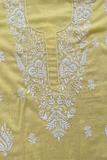 Arsh Hand Embroidered Mul Chanderi Yellow Chikankari 3pc Suit Set