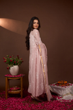 Arsh Handcrafted Mul Chanderi Kurti and Dupatta Semi Stitched Nayra Design Set