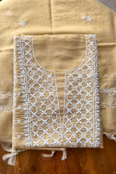 Arsh Handcrafted Pure Tissue Organza Kurti and Dupatta set. - arshchikan