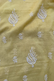 Arsh Hand Embroidered Mul Chanderi Yellow Chikankari 3pc Suit Set